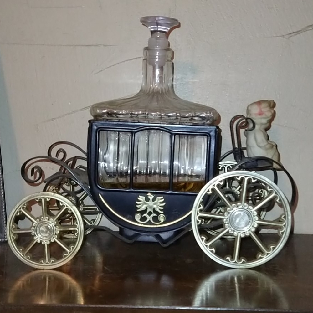 Antique Wind-Up Whiskey Bottle Carriage
